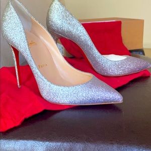 New Christian Louboutin heels Pigalle Follies 100 Glitter Mini Degrade, size 40.